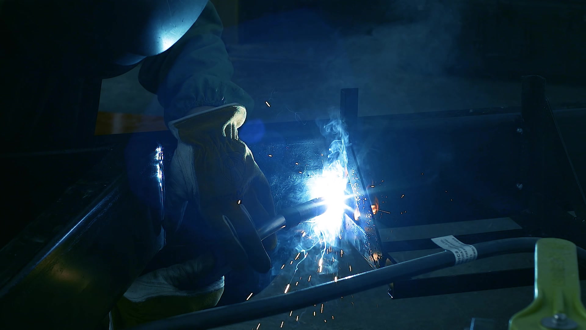 Welder at work, from SplashVP's manufacturing reel
